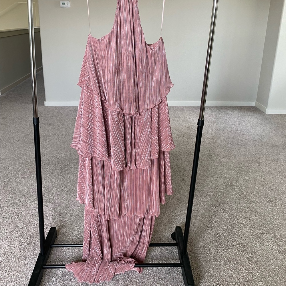 Asos Rose Gold Tiered Maxi Dress